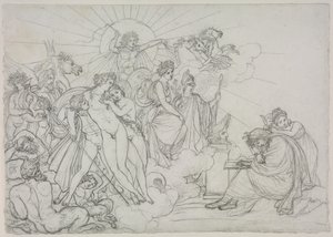 Könyörgés a mezőgazdaságot vezető istenségekhez Vergilius „Georgics” című művéből alkotó: Anne Louis Girodet de Roucy Trioson