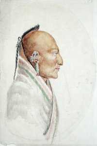 Cachasunghia, a Kis Osage főnöke (akvarell papíron)