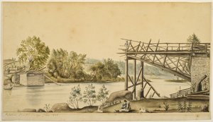 Incomplete Bridge, Palatine, New York, 1808 (akvarell és grafit papíron)