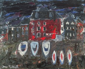 Csónakgyár, Amszterdam (olaj a fedélzeten) alkotó: Anne Redpath