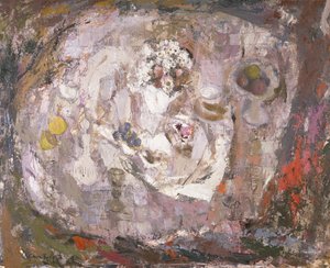 Asztallap, 1961 körül (olaj, farostlemez) alkotó: Anne Redpath