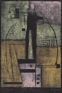 Obelisque (színes fametszet) alkotó: Anne Ryan
