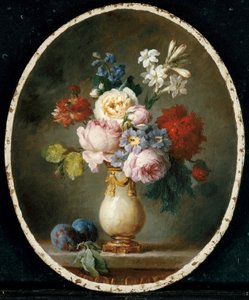 Virágváza és két szilva márvány asztallapon, 1781