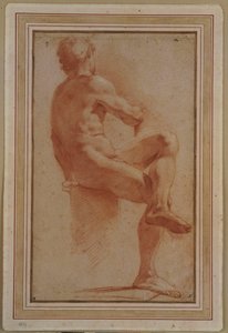 Egy férfi akt, ül háttal alkotó: Annibale Carracci