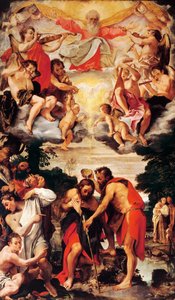 Krisztus keresztsége Annibale Carracci (1560-1609), olaj, vászon, San Gregorio és San Siro templom, Bologna alkotó: Annibale Carracci