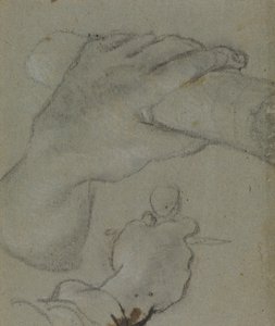 Carracci - v tanulmány az E. Szent János kezéhez, RCIN 902115 alkotó: Annibale Carracci