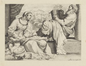 Szent Család a fiatal Keresztelő Jánossal alkotó: Annibale Carracci