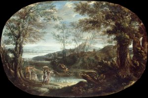 Táj folyami jelenettel alkotó: Annibale Carracci