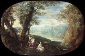 Táj fürdőző nőkkel alkotó: Annibale Carracci