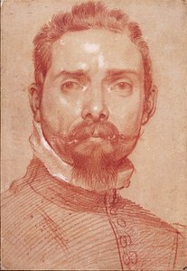 "" Giulio Mascheroni lantos portréja "" (Giulio Mascheroni lantos portréja) Hannibal Carracci (Carrache) vére (1560-1609) kb 1594 Albertina, Bécs alkotó: Annibale Carracci