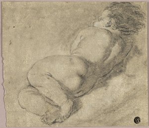 Fekvő gyermek hátulról alkotó: Annibale Carracci