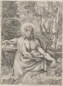 Szent Jeromos a vadonban, kb. 1591. alkotó: Annibale Carracci