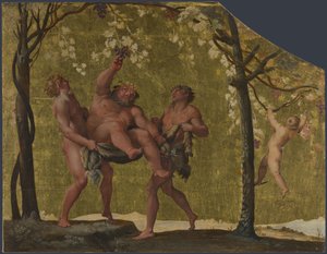 Silenus gyűjtés Szőlő, c. 1598 alkotó: Annibale Carracci