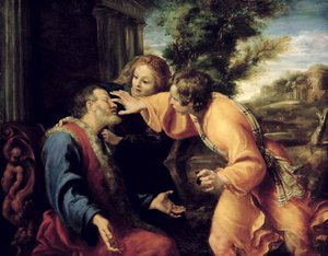 Az ifjú Tóbiás meggyógyítja vak apját, 1600 körül alkotó: Annibale Carracci