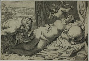 Vénusz és Szatír alkotó: Annibale Carracci