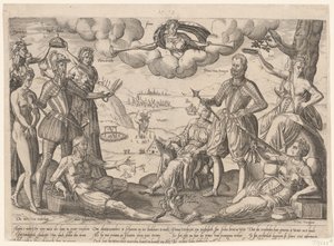 Alva hercegének és Orange hercegének allegorikus lenyomata Alva hercegének és narancsos hercegének allegorikus lenyomata, c. 1572 alkotó: Anonymous