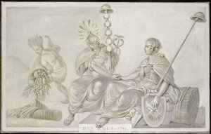 A „Barátsági és Kereskedelmi Szerződés az Egyesült Hollandia Államok Általános és az Amerikai Egyesült Államok között” allegóriája, Hága, 1782. október 7. alkotó: Anonymous