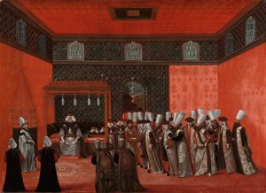 Nagyköveti hallgatóság III. Ahmed szultánnal (Cornelis Calkoen nagykövet) alkotó: Anonymous