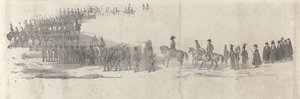Willem néhai király temetése Delftben 1849. április 4-én (2. oldal) II. Vilmos 1849-es temetési menetének öt összefüggő lapja (sorozat címe) alkotó: Anonymous