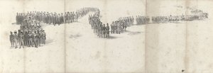 Willem néhai király temetése Delftben 1849. április 4-én (5. oldal) II. Vilmos 1849-es temetési menetének öt összefüggő lapja (sorozat címe) alkotó: Anonymous