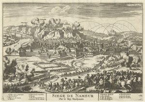 Beleg van Namen ajtó koning Willem III, 1695 Siege de Nameur – Roy Guiljaum (cím az objektumon) Európa, Ázsia, Afrika és Amerika erői (...) Ahogy Franciaország és Spanyolország partjainak térképei is (a sorozat címe az objektumon) alkotó: Anonymous