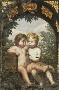 Keresztény allegória két gyerekkel, Bibliával és kígyóval alkotó: Anonymous