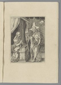 Krisztus megjelenik az anyjának A kis szenvedély (sorozat címe) Passio Christi Ab Alberto Durer Nurenburgensi Effigiata (sorozat címe) alkotó: Anonymous