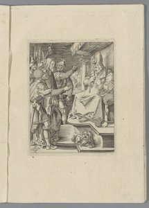 Krisztus Kajafásért De kleine Passie (sorozat címe) Krisztus szenvedése, a nürnbergi Albert Durer képmása (sorozat címe) alkotó: Anonymous