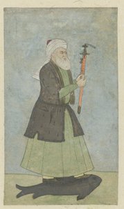A Szent Khwaja Khadir karddal a kezében. halon állva alkotó: Anonymous