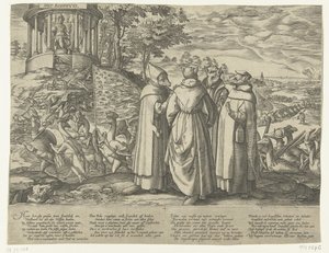 A libák üldözik a rókákat, 1572 körül alkotó: Anonymous