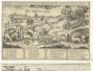 Az alvó oroszlán, 1567 Den Sleeping Leew (cím a tárgyon) alkotó: Anonymous