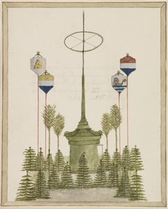 Díszítés a middelburgi Grote Markt Pompa körül, III. Willem király őfelsége a városba érkezésekor, 1862. május 21-én (cím a tárgyon) alkotó: Anonymous