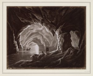 Fényképreprodukció (feltehetően) a Capri Kék-barlang rajzáról HALÁSZNADRÁG. Grotta azzurra (cím a tárgyon) alkotó: Anonymous