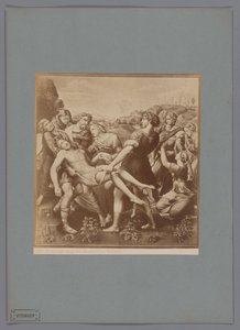 Rafael Leszáll a keresztről című festmény fotóreprodukciója a római Galleria Borghese gyűjteményében Roma. Epe. Borghese. Letét. Raffaello (cím az objektumon) alkotó: Anonymous