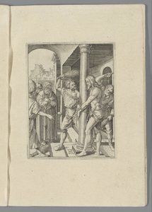 Krisztus csapása A kis szenvedély (sorozat címe) Passio Christi Ab Alberto Durer Nurenburgensi Effigiata (sorozat címe) alkotó: Anonymous