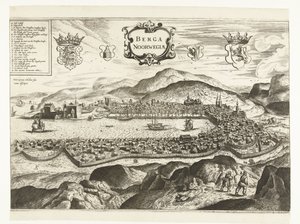 Bergen látképe (Norvégia), 1665 Berga Norvégia (cím az objektumon) alkotó: Anonymous