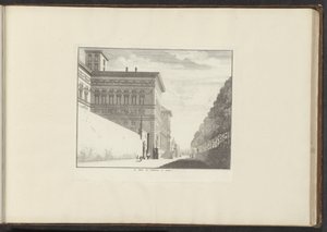 Kilátás a Villa Borghese-re Rómában Le Palais de Vallamena a Gennes (cím a tárgyon) Paloták és műemlékek Velencében, Livornóban, Nápolyban és Rómában (sorozat címe) alkotó: Anonymous