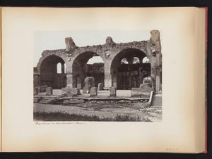 Kilátás a Maxentius-bazilikára a Forum Romanum Rómában, Olaszországban Constantine-bazilika. rom (cím a tárgyon) alkotó: Anonymous