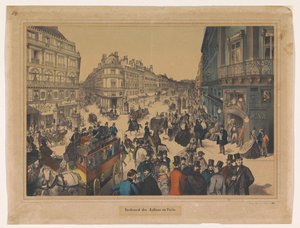 Kilátás a Boulevard des Italiensre Párizsban Boulevard des Italiens zu Paris (cím a tárgyon) alkotó: Anonymous