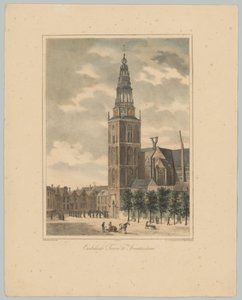 Kilátás az amszterdami Oudekerkstorenre Oudekerks-torony Amszterdamban (cím a tárgyon) Amszterdam város hat fő tornyának arcai. 2nd Cahier (sorozat címe) alkotó: Anonymous