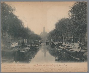 Kilátás a Turfmarkt-ra és a Nieuwe Kerk-re Hágában Üdvözlet Hágából; Turfmarkt és Nieuwe Kerk (cím az objektumon) alkotó: Anonymous