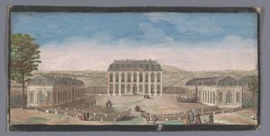 Kilátás a Chateau de Belle-Vue elejére Meudonban Vüe ​​​​du Chateau de Belle-Vüe côté de la cour díj (cím a tárgyon) alkotó: Anonymous