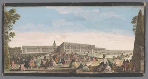 Kilátás a Versailles-i palotára a kertből nézve Vue du Chateau de Versailles (cím a tárgyon) alkotó: Anonymous