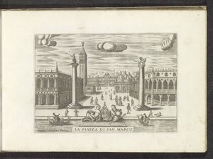 Kilátás a velencei Piazzettára La Piazza di San Marco (cím a tárgyon) alkotó: Anonymous