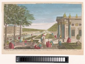 Gezicht op het Schloss Pillnitz Kilátás a szászországi Bilnitzre, a lengyel király egyik palotájára (cím a tárgyon) alkotó: Anonymous