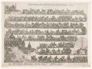 Krisztina svéd királynő beutazása Rómába Ingresso Solenne in Roma della Maestra della Regina di Svezia ai 23 xbre 1655 (cím a tárgyon) alkotó: Anonymous