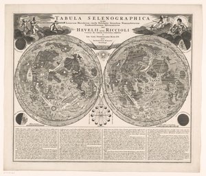 Kaart van de maan Szelenográfiai térkép, amelyen a holdfoltok pontos leírása (...) (cím a tárgyon) alkotó: Anonymous