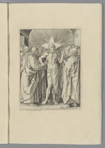 Ongelovige Thomas De kleine Passie (sorozat címe) Krisztus szenvedése, a nürnbergi Albert Durer képmása (sorozat címe) alkotó: Anonymous