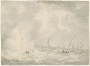 Jan van Speijk hajójának felrobbanása, 1831 alkotó: Anonymous