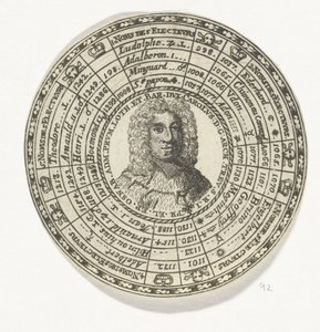 Érem Johan Hugo van Orsbeck érsek arcképével és a trieri választófejedelmek nevével alkotó: Anonymous